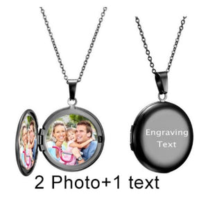 Heart Locket Name Date Necklace Stainless Steel Choker Jewelry