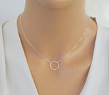 925 Silver Circle Necklace Dainty Design