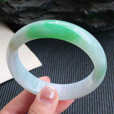 Natural Green Two-Color Myanmar Jade Princess Bracelet 54-62mm