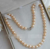 Natural Akoya Pink Pearl Necklace 7-8mm