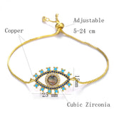 Women Link Bracelets Evil Eye Charm Adjustable Chain Bracelet DIY