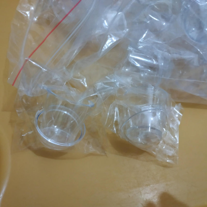 25pcs Clear Sawdust cup with lids PVC Plastic glass size Artificial Parfait Cups