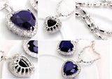 Love Heart Crystal 925 Sterling Silver Pendant Necklace