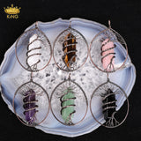 Tree of Life Pendant Set with Crystal Points