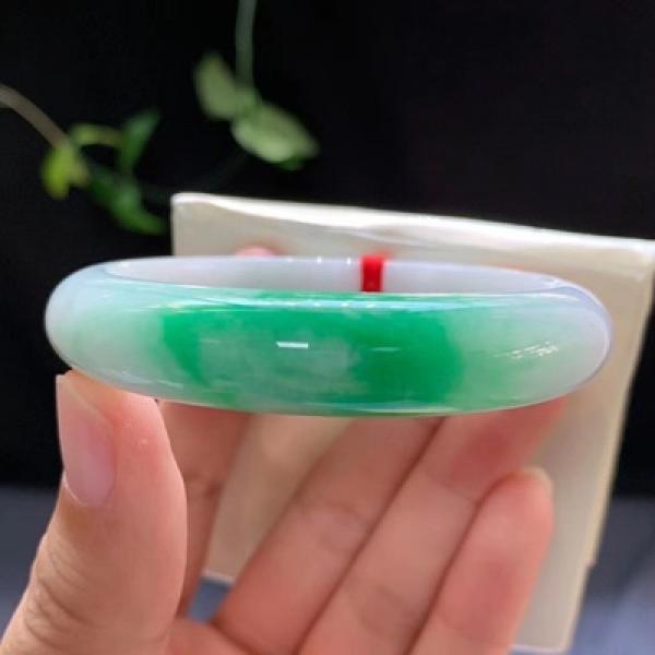 Zheru Green Burmese Emerald Bracelet 54-64mm