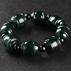 Natural Hetian Jade Dark Green Bracelet Men Women's Jewelry Gift