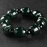 Natural Hetian Jade Dark Green Bracelet Men Women's Jewelry Gift