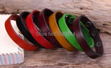 7pc Plain Leather Wristband Bracelet Cuff Unisex Mens