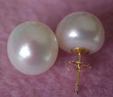 Gray Freshwater Pearl Earring 10-11mm Oblate