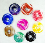 30mm Quartz Crystal Turquoise Opal Donut Pendant for DIY Jewelry Making