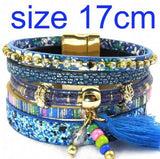Bohemian Leather Bracelet Women's Charm Bracelet 5 3 Size