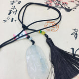 Ice Chalcedony Jade Guanyin Pendant Necklace