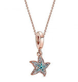 925 Silver Sparkling Starfish Pan Necklace