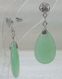 Natural Light Green/Red Jade Drop Earrings