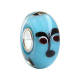 925 Silver Large Hole Face Laughing Glass Charm Beads