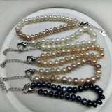 6-8mm Freshwater Pearl Bracelet Bangle for Women Lady's Gift
