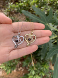 Colorful Butterfly Projection Necklace with Heart Shape Picture Pendant