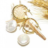 Arrival Favorite Coin Baroque Pearl 925 Sterling Silver Earrings