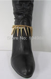 WOMEN Metal Boot Chain Strap Spikes Rhinestone Shoe Charm Jewelry