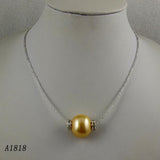 Big Size Champagne Shell Pearl Rhinestone Necklace