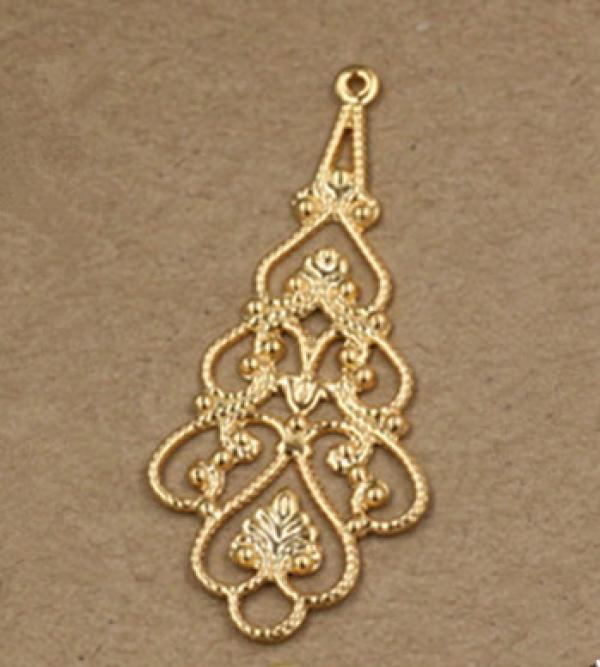 Hollow Flower Motif Pendant Charms 20pcs 18*41mm DIY Necklace Findings