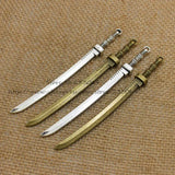 10pcs 10*107mm Alloy Two Heavy Long Sword Charms Pendant DIY Metal Jewelry