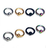 24pcs Nose Rings Hoop Earrings 6mm 8mm 10mm Stainless Steel Mixed Colors