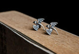 925 Sterling Silver Dinosaur Stud Earrings Retro Punk Vintage Animal Jewelry