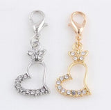 20PCS Butterfly Heart Pendant Charms for Memory Floating Locket - Gold/Silver