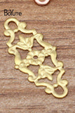 100 Pcs 12*27MM European Flower Charms Brass DIY Jewelry Vintage Pendant