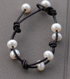 Arrival Favorite Pearl Jewelry Leather Freshwater Pearl Bracelet