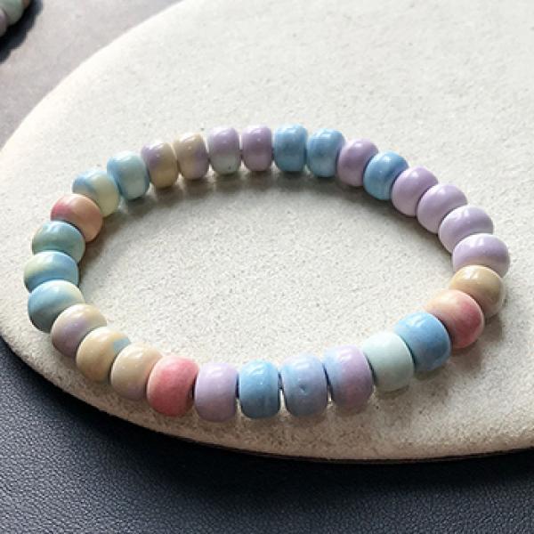 Rainbow Stone Bracelet Crystal Candy Hand Row Women Boys Gift Wrist Jewelry
