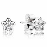 925 Silver Sparkling Crown Stud Earrings Wedding Gift