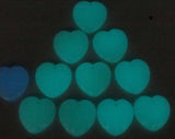 Glow in the Dark Quartz Crystal Moonstone Heart Pendant 24pc