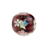 925 Silver Love Butterfly Flowers Charm Glass Beads for Bracelet