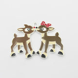 10pcs/lot Silvery Deerlet Enamel Pendants for Kids Jewelry Making