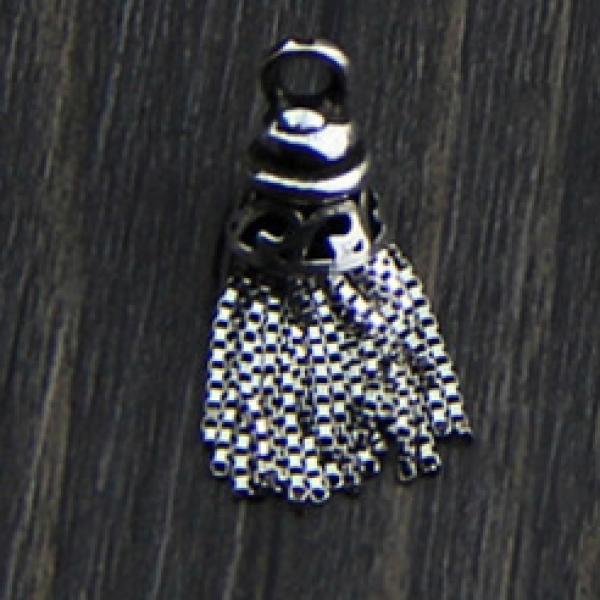 925 Silver Snake Chain Tassel Earring Pendant Vintage Charms