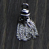 925 Silver Snake Chain Tassel Earring Pendant Vintage Charms