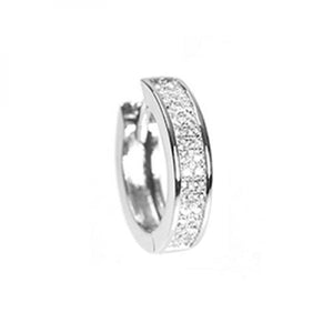 Hip Hop Iced Out Bling Hoop Earring Crystal Zirconia Piercing Jewelry