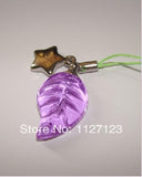 25pcs Purple Maple Leaf Rice Vials Pendants Empty Glass Bottle