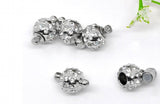 20 pcs Silver Rhinestone Ball Magnetic Clasps 16x10mm