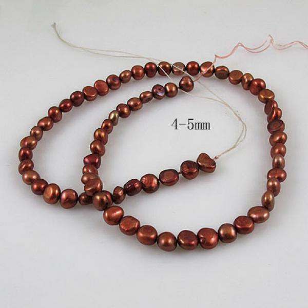 Coffee Baroque AA 4-5MM Freshwater Pearl Full Strand DIY Making