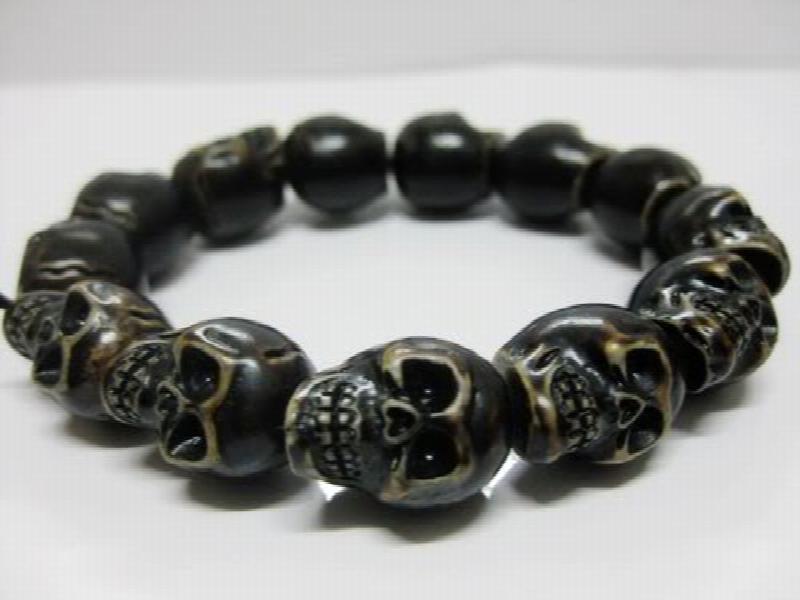 Men Vintage Skull Bracelet Rock Hand Bangle