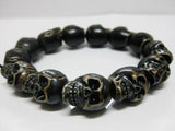 Men Vintage Skull Bracelet Rock Hand Bangle