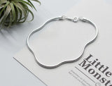 2MM 100% Real 925 Sterling Silver Fine Jewelry SnakeBone Chain Bracelet