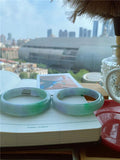Natural Burmese Jade Two-tone Bracelet Princess Jewelry Gift