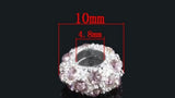 100pcs Pink Rhinestone Spacers Beads for Charm Bracelets