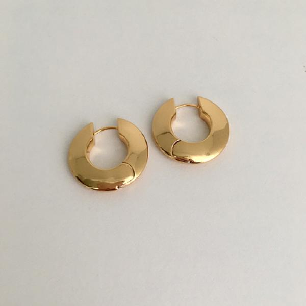 Stylish Solid Metal Hoop Earrings Small Brass Minimalist Daily Earrings