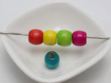 100 Mixed Barrel Wood Beads 12mm with Big Hole