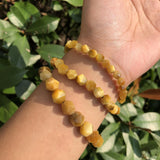 Natural Tiger Eye Bracelet Diamond Shape Crystal Healing Stone Jewelry